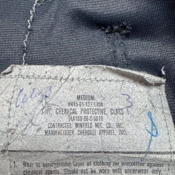Chemical Protective Overgarment Pants Mens Medium Camo Class 1 8415 01 137 1704 - Picture 9 of 13